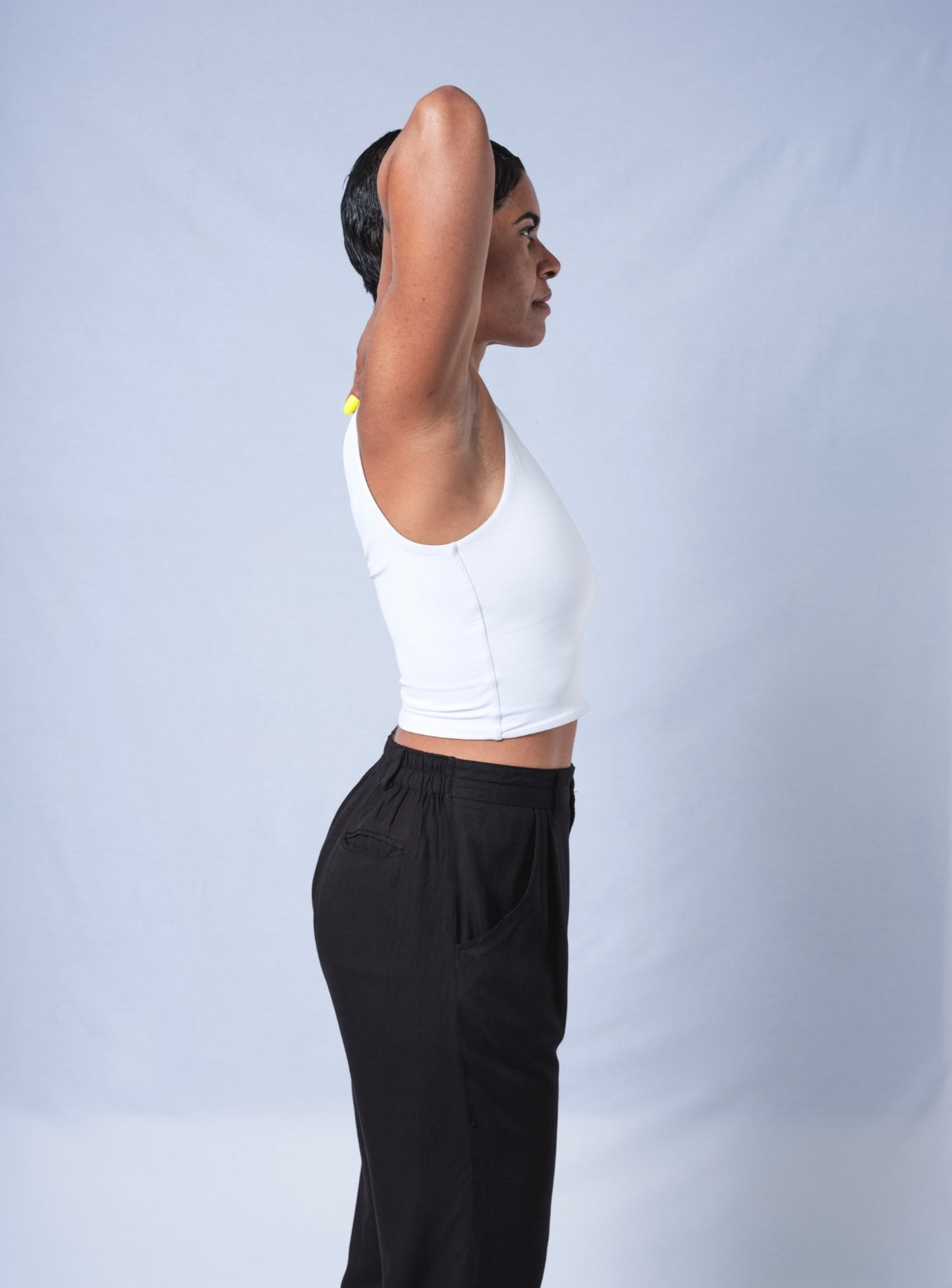 The Jogger Dress pants as crafted with hand-picked lightweight woven viscose fabric. Features deep pockets, button closure and pleats. Sizes XS-XL available.