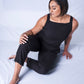 All In One Jumpsuit Model Sitting Waistband tied to back