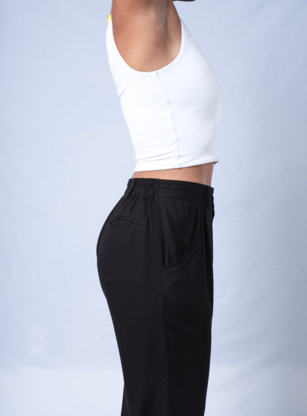 The Jogger Dress pants as crafted with hand-picked lightweight woven viscose fabric. Features deep pockets, button closure and pleats. Sizes XS-XL available.