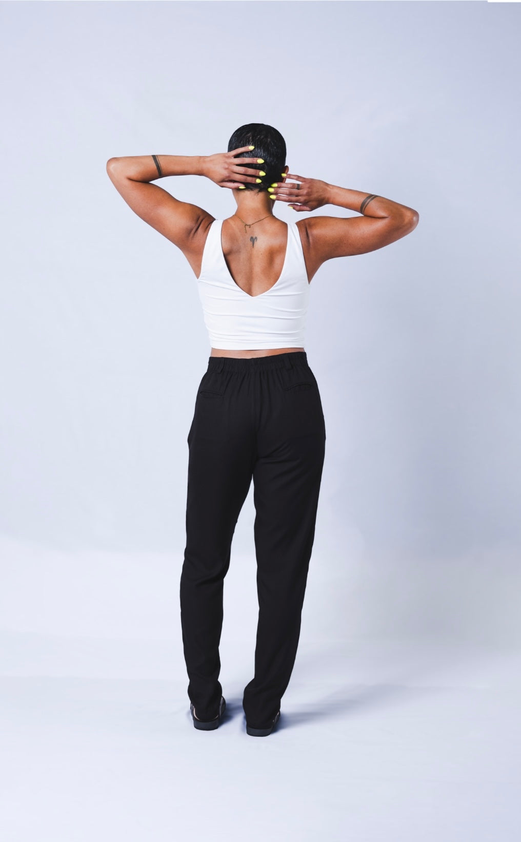 The Jogger Dress pants as crafted with hand-picked lightweight woven viscose fabric. Features deep pockets, button closure and pleats. Sizes XS-XL available.